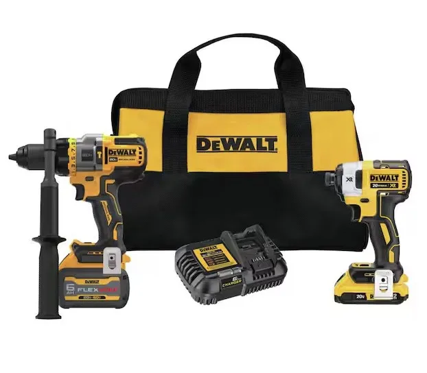 DEWALT 20V MAX Cordless Brushless Hammer Drill/Driver 2 Tool Combo Kit with FLEXVOLT ADVANTAGE