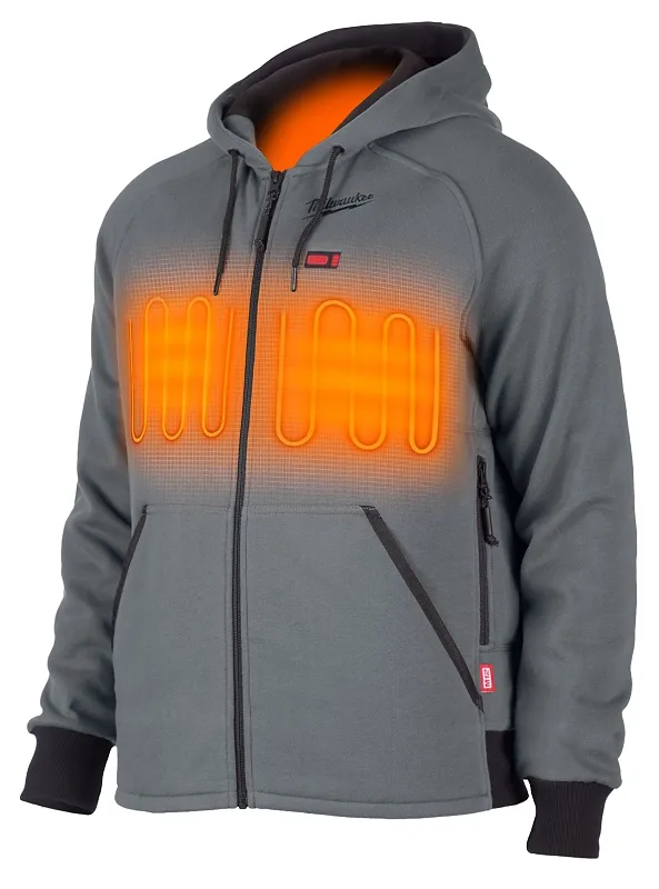 Milwaukee Heated Hoodie, L, Men's, Gray, Regular Fit
