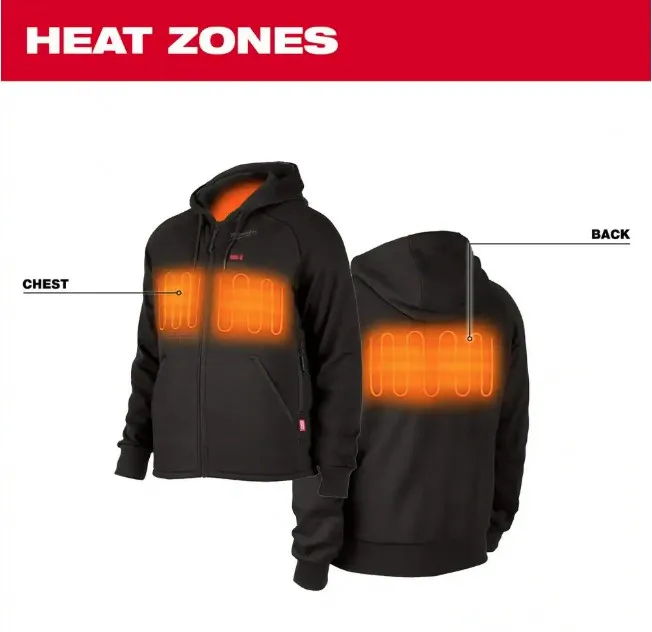 Milwaukee Men's X-Large M12 12-Volt Lithium-Ion Cordless Black Heated Jacket Hoodie Kit with (1) 2.0 Ah Battery and Charger 2