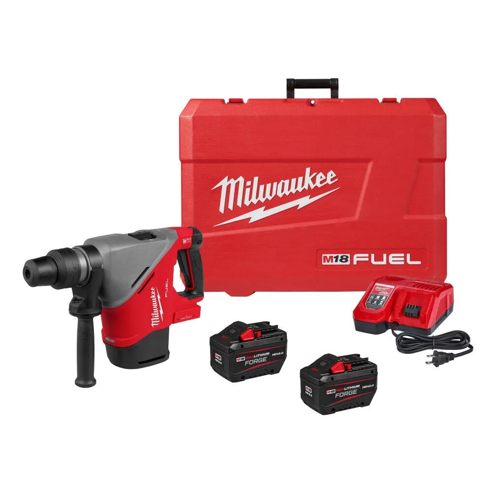 Milwaukee M18 FUEL 18V Lithium-Ion Brushless Cordless 1-9/16 in. SDS-Max Rotary Hammer with (2) 12.0 Ah Battery and Charger