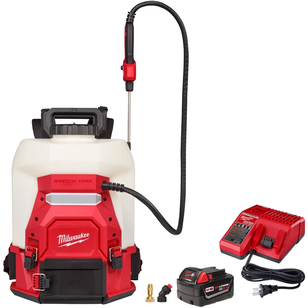 Milwaukee M18 18V 4 Gal. Cordless Battery Powered Backpack Pesticide Sprayer Kit w/Switch Tank Interchangeable Capability