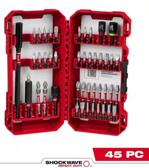Milwaukee SHOCKWAVE Impact Duty Alloy Steel Screw Driver Bit Set (45-Piece)