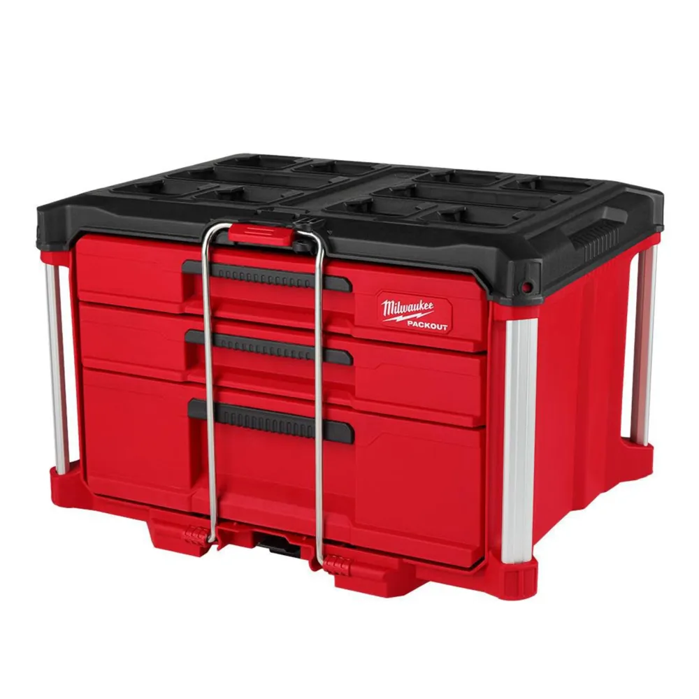 Milwaukee PACKOUT 22 in. Modular 3-Drawer Multi Drawer Tool Box with Metal Reinforced Corners and 50 lbs. Capacity